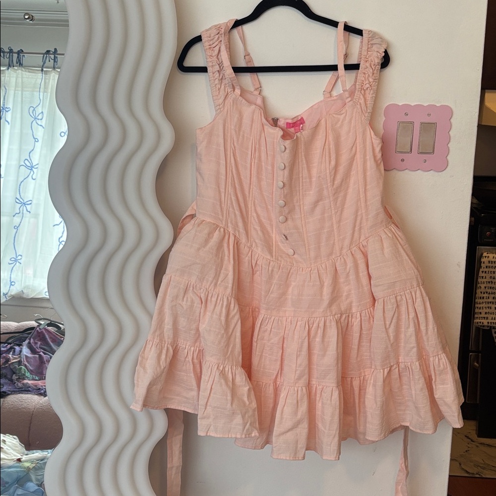 Dolls Kill Pale Pink Tiered Sundress